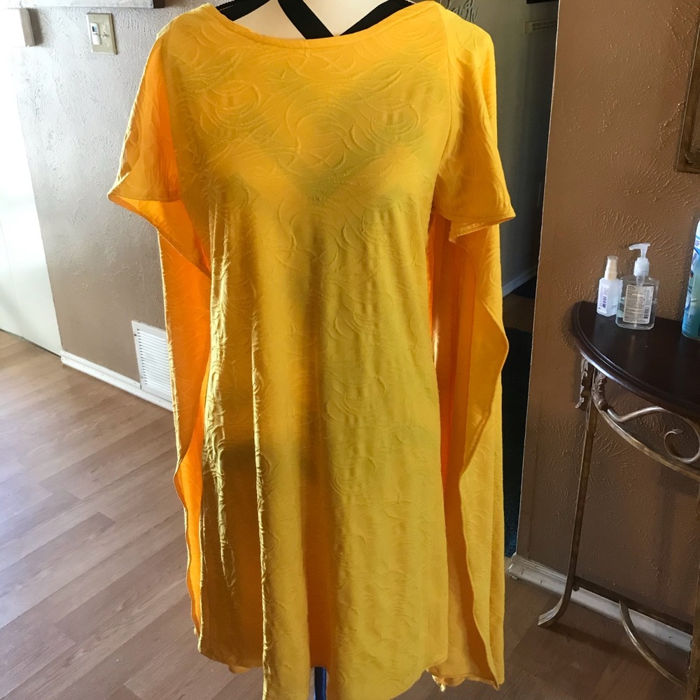 Yellow Dress w/attached Cape